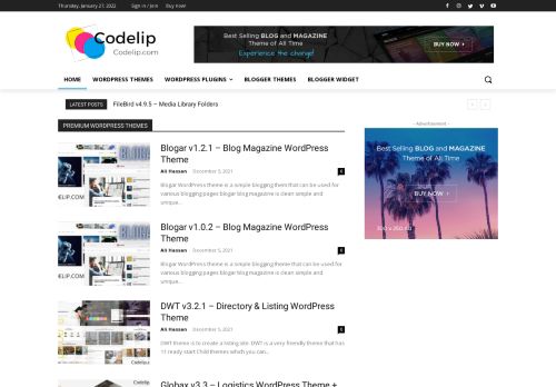 لقطة شاشة لموقع codelip.com
بتاريخ 27/01/2022
بواسطة دليل مواقع تبادل بالمجان