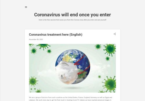 لقطة شاشة لموقع coronavirusexpired
بتاريخ 26/11/2020
بواسطة دليل مواقع تبادل بالمجان